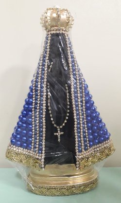 Santa com Pérolas - 22 cm - N. S. Aparecida - Imagem Preta -