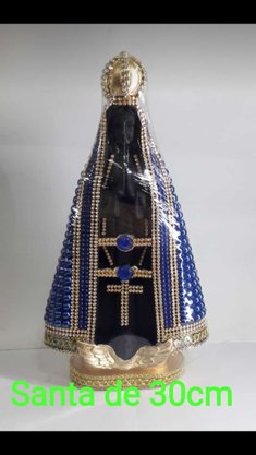 Santa com Pérolas - 30 cm - N. S. Aparecida - Imagem Preta -