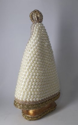 Santa com Pérolas - 30 cm - N. S. Aparecida - Imagem Preta -