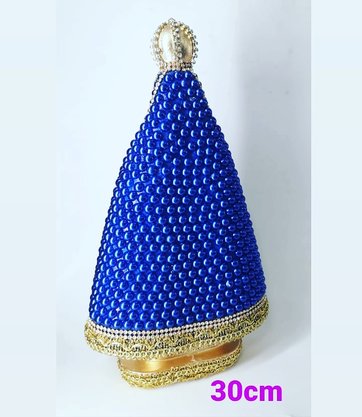 Santa com Pérolas - 30 cm - N. S. Aparecida - Imagem Preta -