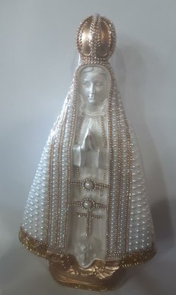 Santa com Pérolas - 40 cm - N. S. Aparecida - Imagem Branca -