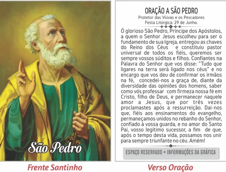 Santinho de Papel - Padrão 6,5 cm x 9,5 cm - 100 unidades