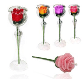 Solitário de Vidro + Botão de Rosa Perfumada - Grande -