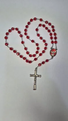Terço Irisado Divíno Espírito Santo - Caixinha de Acrílico -