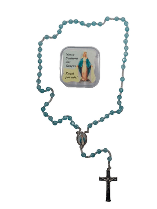 Terço Irisado Nossa Senhora das Graças - Caixinha de Acrílico -
