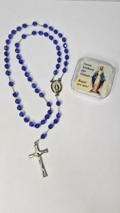 Terço Irisado Nossa Senhora das Graças - Caixinha de Acrílico -