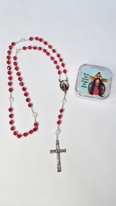 Terço Irisado Santa Chagas de Jesus - Caixinha de Acrílico -