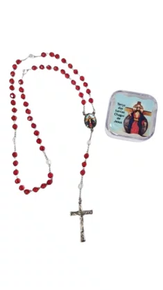 Terço Irisado Santa Chagas de Jesus - Caixinha de Acrílico -