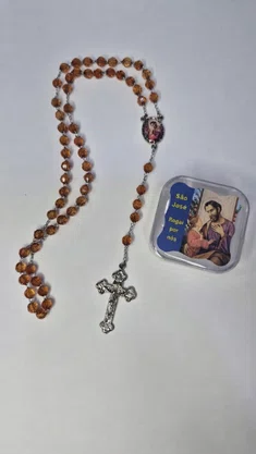 Terço Irisado São José - Caixinha de Acrílico -