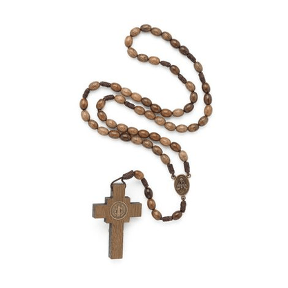 Terço no Cordão com Crucifixo de São Bento Imbuia -