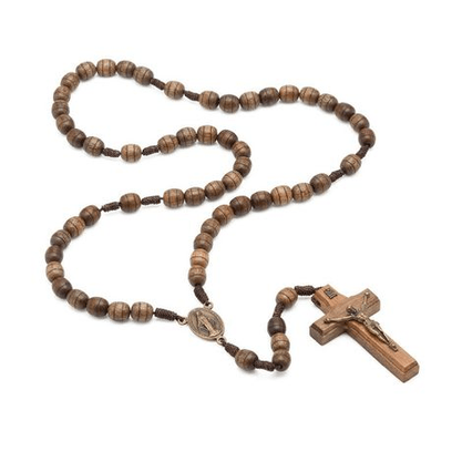 Terço no Cordão com Triângulo de Nossa Senhora das Graças e no Verso Sagrado Coração de e Jesus