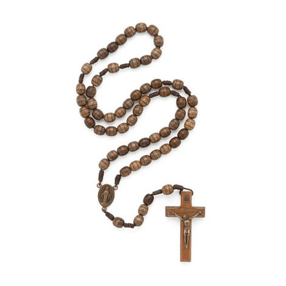 Terço no Cordão com Triângulo de Nossa Senhora das Graças e no Verso Sagrado Coração de e Jesus