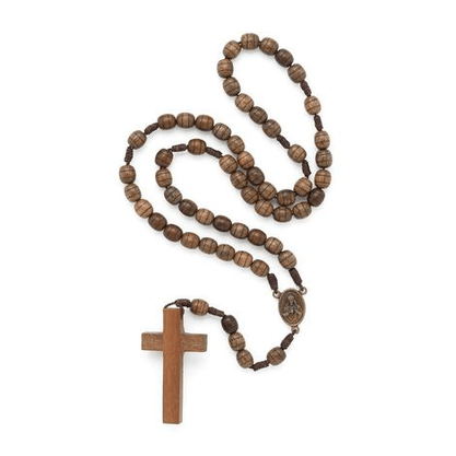Terço no Cordão com Triângulo de Nossa Senhora das Graças e no Verso Sagrado Coração de e Jesus