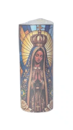 Vela Grossa Votiva - 5,7 x 14 cm - N. S. Aparecida (modelo 2)