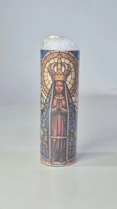 Vela Média Votiva - 5 x 15 cm - N. S. Aparecida (modelo 1)