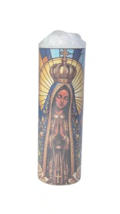 Vela Média Votiva - 5 x 15 cm - N. S. Aparecida (modelo 2)