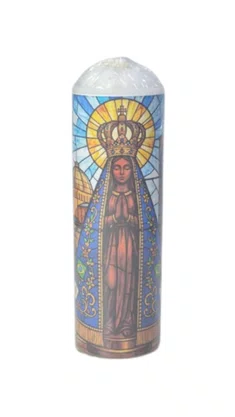 Vela Média Votiva - 5 x 15 cm - N. S. Aparecida (modelo 3)