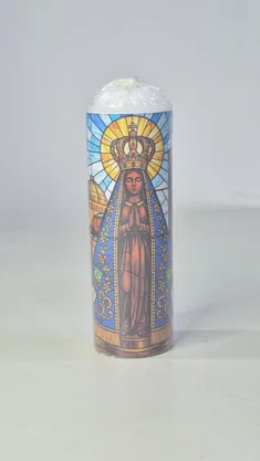 Vela Média Votiva - 5 x 15 cm - N. S. Aparecida (modelo 3)