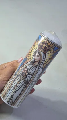 Vela Média Votiva - 5 x 15 cm - N. S. de Fátima