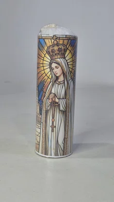 Vela Média Votiva - 5 x 15 cm - N. S. de Fátima