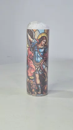 Vela Média Votiva - 5 x 15 cm - São Miguel Arcanjo
