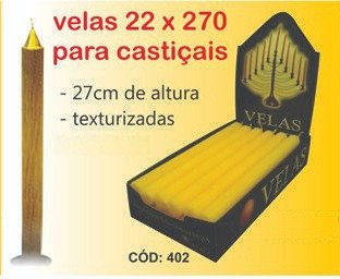 Velas Texturizadas para Castiçais - 2,2 x 27 cm -