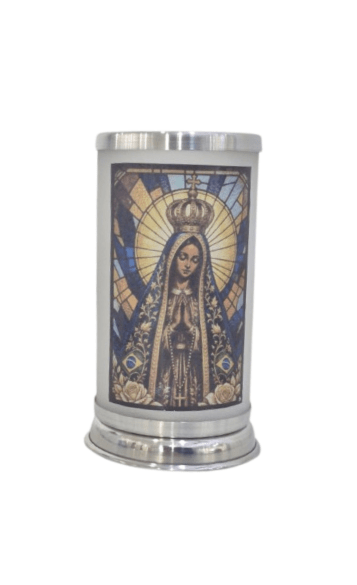 Porta Vela com Imagem Colorida Vitral - N. S. Aparecida