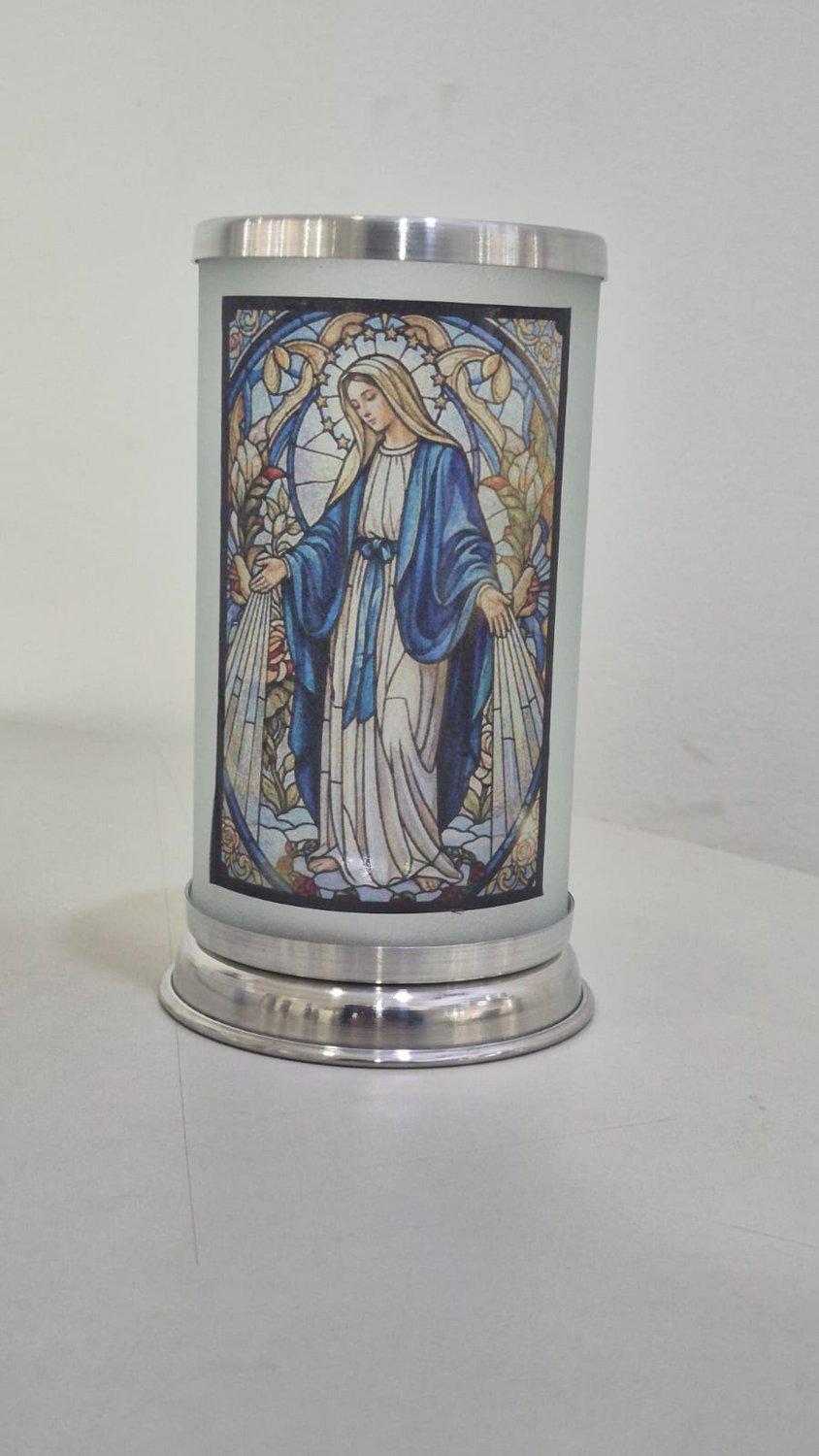 Porta Vela com Imagem Colorida Vitral - N. S. das Graças