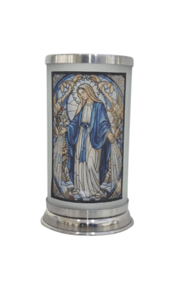 Porta Vela com Imagem Colorida Vitral - N. S. das Graças