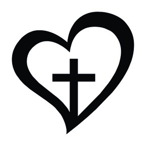 Adesivo Recortado para Carro - Coração com Cruz -