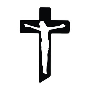 Adesivo Recortado para Carro - Crucifixo com Cristo -