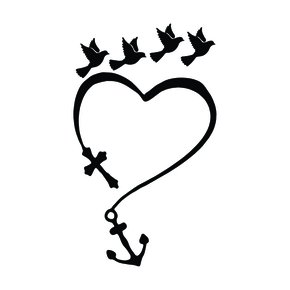 Adesivo Recortado para Carro - Fé,Esperança, Amor (modelo 01) -