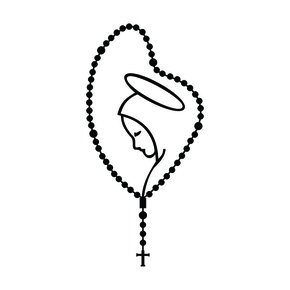 Adesivo Recortado para Carro - Rosário com Virgem do Silêncio -