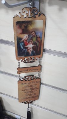 Adorno com Imagem 3D - Sagrada Família e Oração -