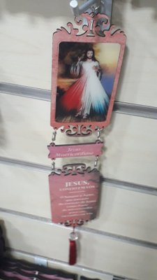 Adorno com Imagem 3D - Jesus Misericordioso e Oração -