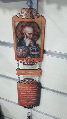 Adorno com Imagem 3D - São Bento e Oração -