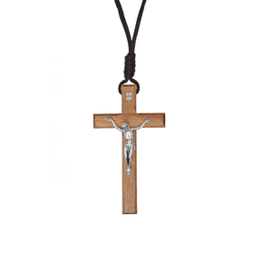 Colar - Crucifixo Madeira - Tradicional 9 cm -