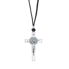 Colar - Cruz Metal com São Bento -