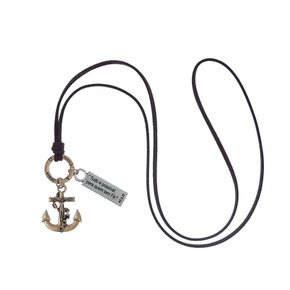 Colar em Couro - Jovem Cristão  Ancora -