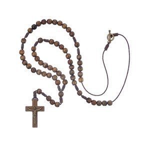 Colar - Terço no Cordão Imbuia - 33,5 cm com fecho -