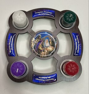 Coroa do Advento da Família - MDF - Presépio Resinado -