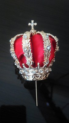 Coroa Fundição Dourada Especial Strass  9,5 cm - Para Imagem de 40 cm -