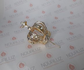 Coroa Fundição Dourada Strass  3  cm - Para Imagem de 25 cm -