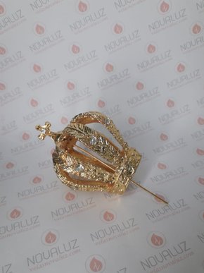 Coroa Fundição Dourada Strass  7 cm - Para Imagem de 40 cm -