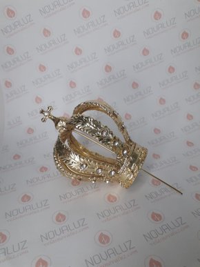 Coroa Fundição Dourada Strass  8 cm - Para Imagem de 80 cm -