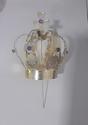 Coroa Simples Dourada 10,5 cm - Para Imagem de 80 cm -