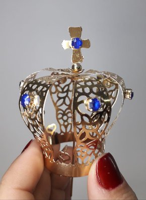 Coroa Simples Dourada 7 cm - Para Imagem de 40 cm -