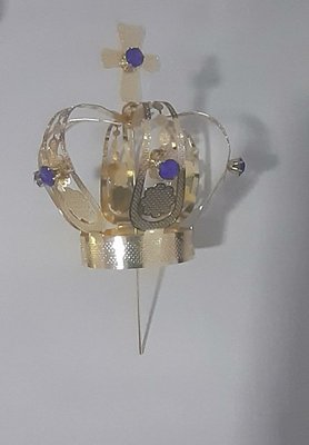 Coroa Simples Dourada 9,5 cm - Para Imagem de 60 cm -