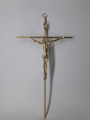 Crucifixo de Metal 24 x 13 - Barra Redonda -