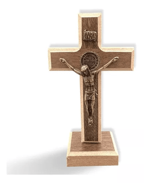 Crucifixo de Mesa - Cristo com São Bento -